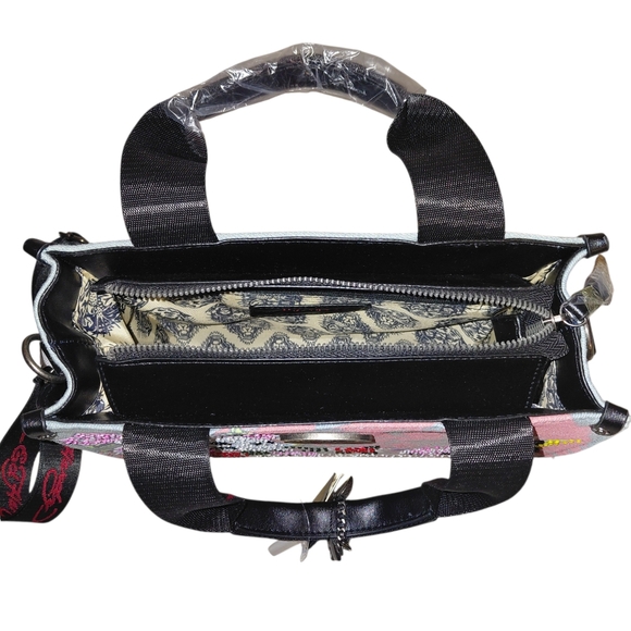Ed Hardy Skull & Roses Rhinestone Tote Bag - Picture 5 of 7